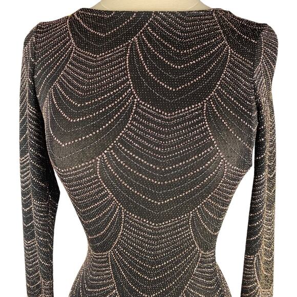 NWOT Windsor Sparkling Rhinestone Beaded Mini Holiday Dress Long Sleeve Sz XS - Picture 4 of 7